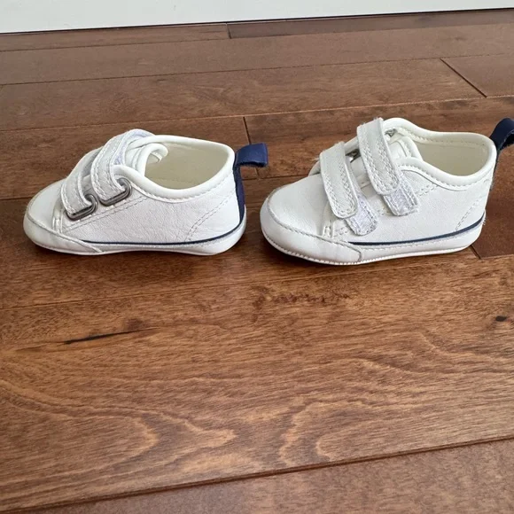 Janie and Jack Baby White Leather Velcro Shoes 3–6 Months - Picture 2 of 7